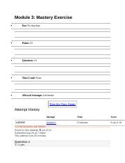 Its Module Exam Docx Module Mastery Exercise Due No Due Date