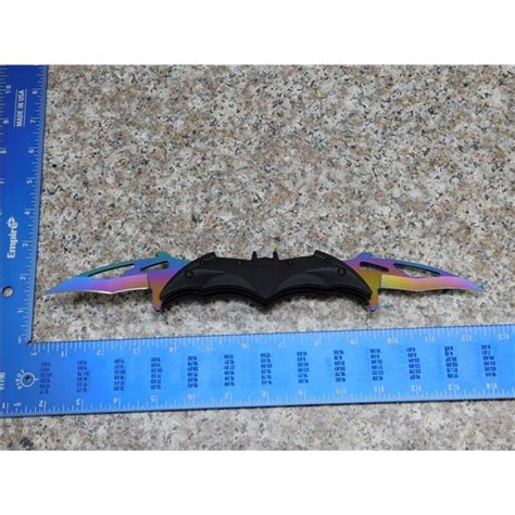 Batarang Batman Pocket Knife Rainbow Blades