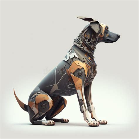 Robot Dog On White Background Mechanic Pet Stock Illustration