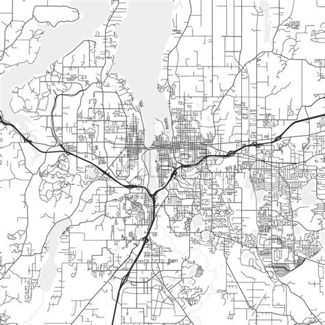 Olympia, Washington - Area Map - Light - HEBSTREITS Sketches