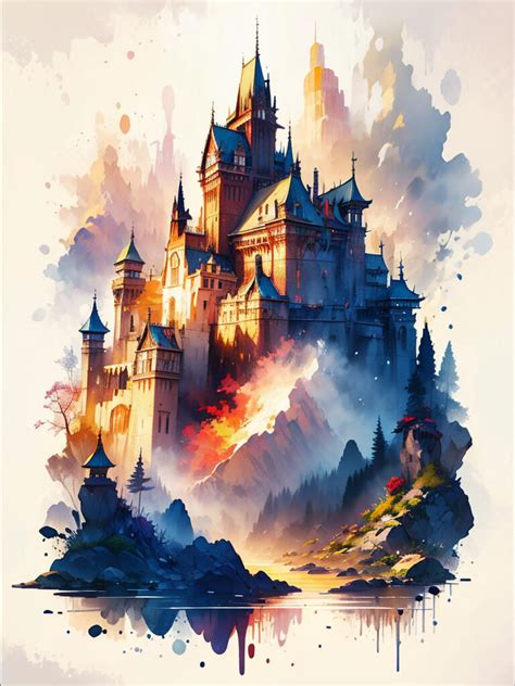 Castle Watercolor by zwieblum on DeviantArt