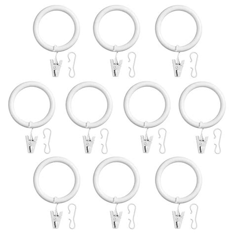 Syrlig Curtain Ring With Clip And Hook White Idiya