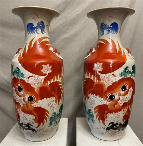 Proantic Paire De Vases Balustres Chine XXe Siècle