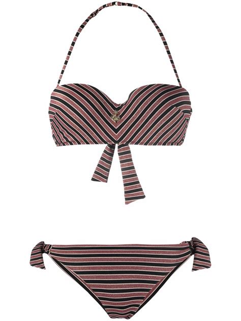 Emporio Armani Striped Bikini Set Farfetch