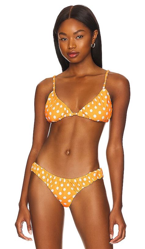 Buy Caroline Constas Stacia Bikini Top In Yellow Yellow White Polka