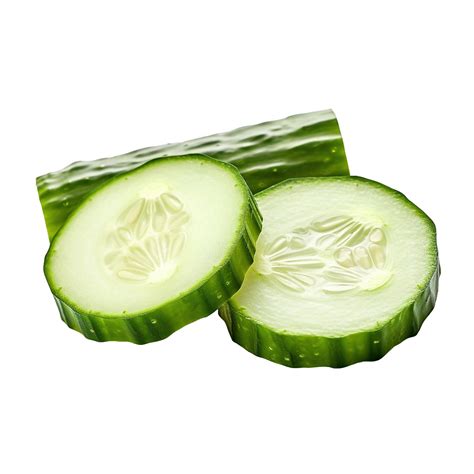 Cucumber slices isolated on transparent background, created with ...