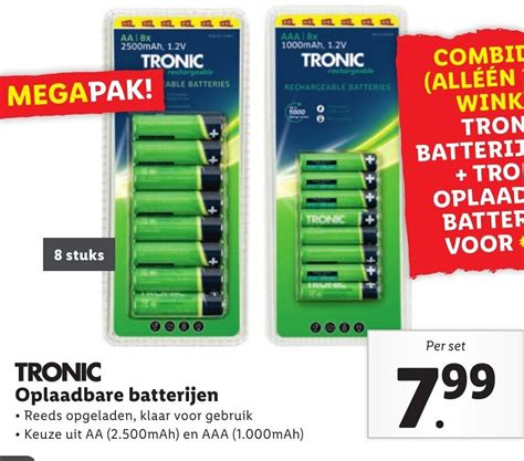 TRONIC Oplaadbare Batterijen Aanbieding Bij Lidl