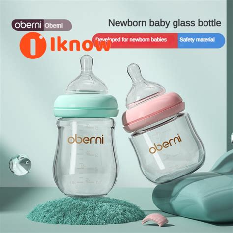 I Know Ouberni 120 150ML Neonatal Glass Milk Bottle With Wide Bore Anti