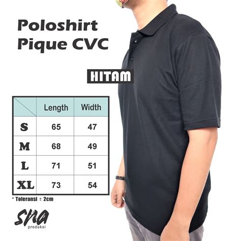 Jual Poloshirt Kaos Kerah Pique CVC 24s Hitam Shopee Indonesia