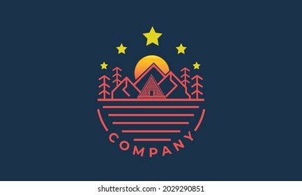 Mountain Vector Logo Outline Landscape Outline Stock Vector (Royalty ...