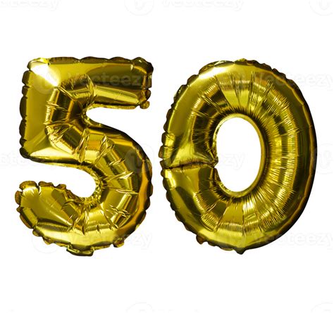 50 Golden Number Helium Balloons 14386962 Png