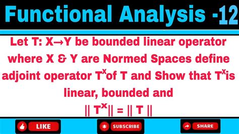 Norm Of The Adjoint Operator Important Theorem Adjoint Operator