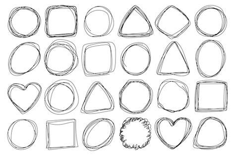 Premium Vector Set Tangled Doodle Line Art Frames Abstract Hand Drawn