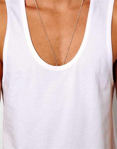 Blood Brother Asos Tank With Deep Scoop Neck In White For Men Lyst