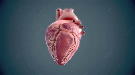 Realistic 3d Model Of The Human Heart Displayed On A Monitor Photo