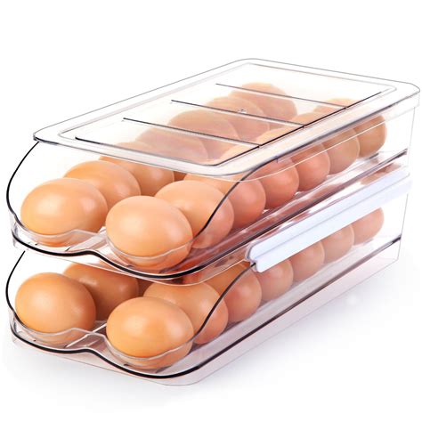 Snapklik RoskDeewat Egg Holder For Fridge Automatic Rolling Egg