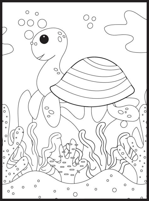 Ocean Animals Coloring Pages 16076560 Vector Art at Vecteezy