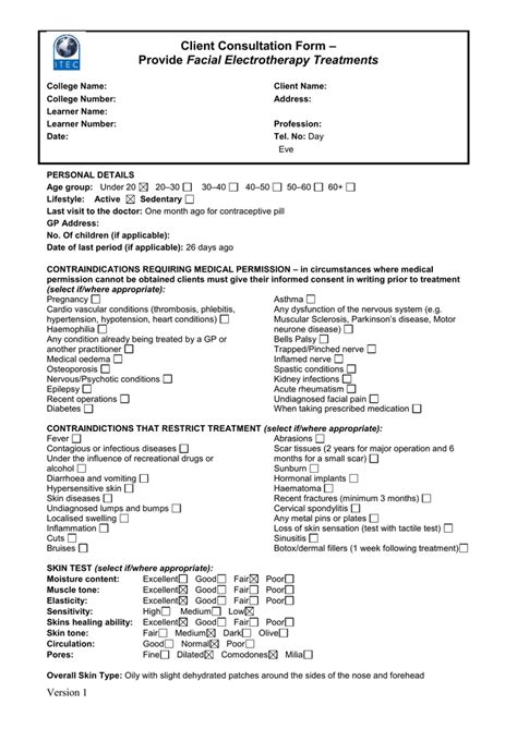 Makeup Consultation Form Itec Saubhaya Makeup