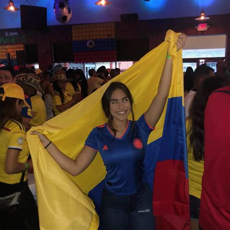 Columbian babe at a Columbia vs England viewing party | Scrolller