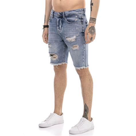 Red Bridge Herren Jeans Shorts Kurze Hose Denim Capri Distressed Basi