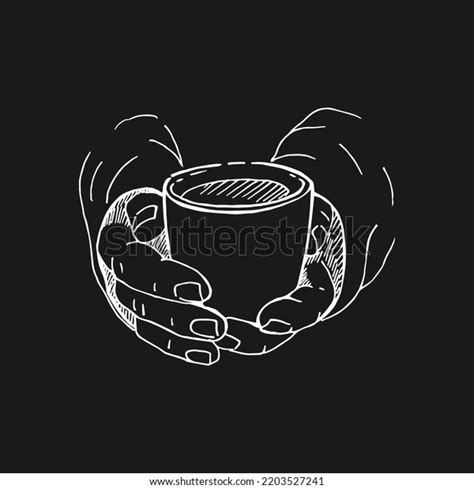 Hand Drawn Sketch Hands Holding Cup Stock Vector Royalty Free