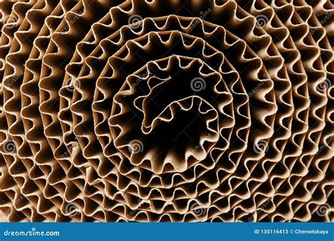 Roll Of Brown Corrugated Cardboard Closeup Stock Image Image Of