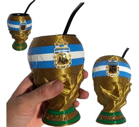 Mate Copa Mundial Selección Argentina De Fútbol Cbombilla En Venta En