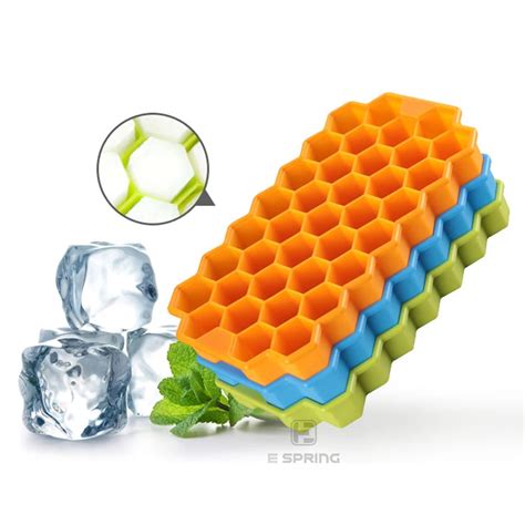 37 Grids Honeycomb Silicone Ice Cream Mold Tray With Silicone Lids