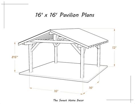 Diy 16 X 16 Gable Pavilion Plans In Pdf Carport Plans Squa Inspire