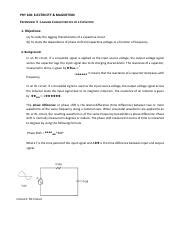 PHY 108 Lab 3 Pdf PHY 108 ELECTRICITY MAGNETISM EXPERIMENT 3