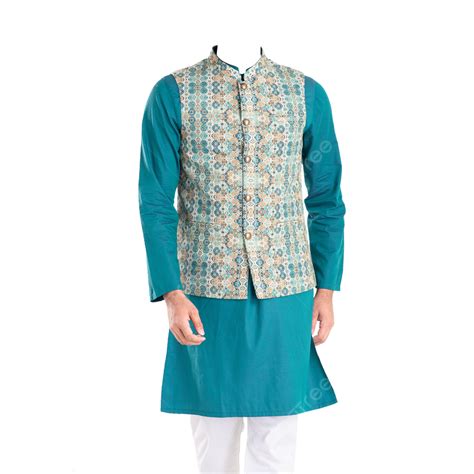 Panjabi Psd Hd Transparent Formal Mens Blue Ethnic Waist Coat And