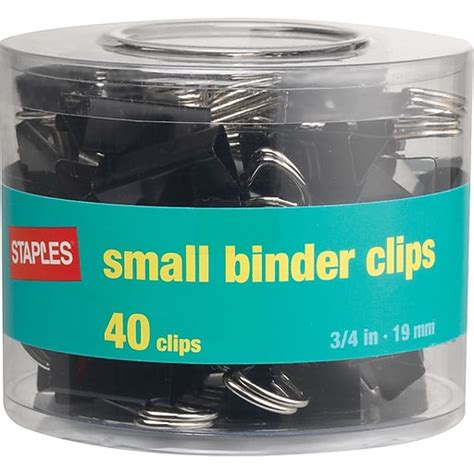 Staples® Small Metal Binder Clips Black 34 Size With 38 Capacity