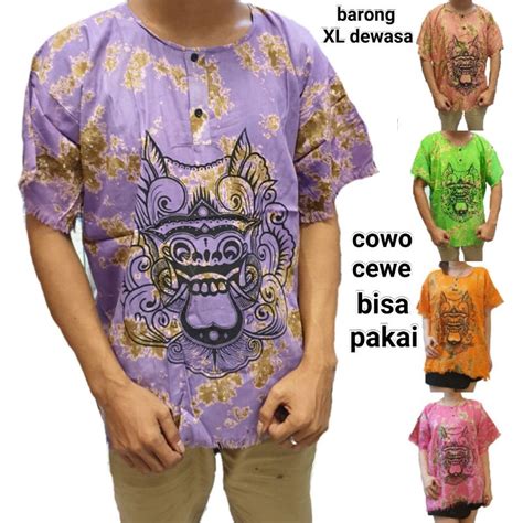 Jual Baju Bali Cowo Cewe Pakai Katun Dasar Warna XL Barong Shopee