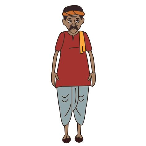 Premium Vector A Cartoon Of A Man Wearing A Red Shirt And Blue Pants