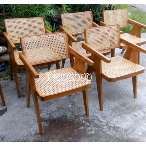 Jual Kursi Cafe Kafe Kekinian Minimalis Modern Rotan Kayu Jati