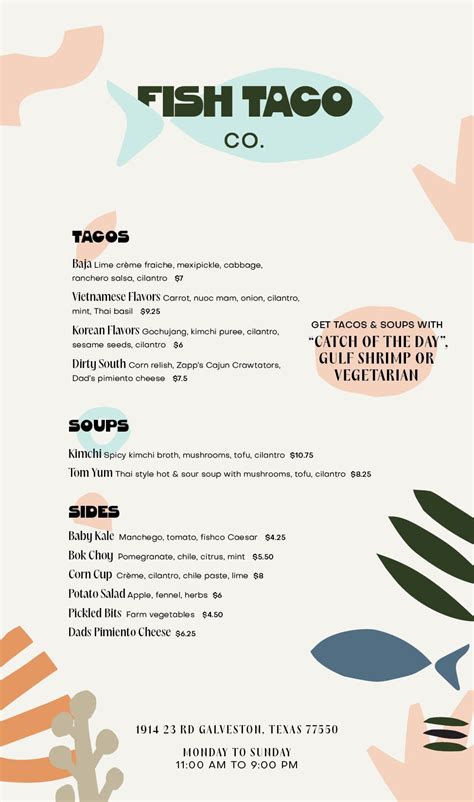 Menu — Fish Company Taco