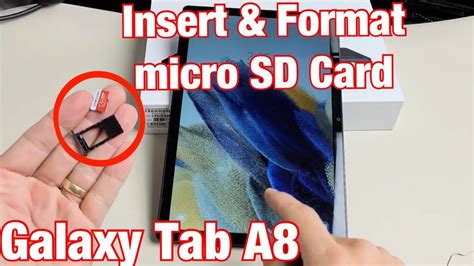 Galaxy Tab A8 How To Insert Sd Card And Format Youtube