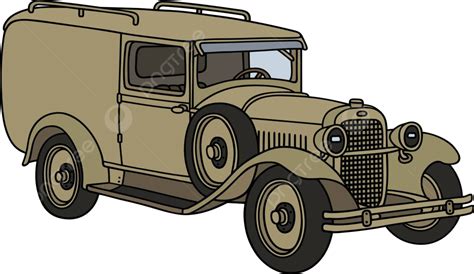 Vintage Military Car Retro Oldtimer Van Vector Retro Oldtimer Van