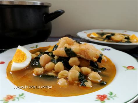 Jugando Con La Cocina Garbanzos Con Espinacas Y Bacalao