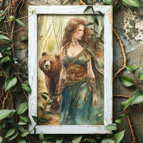 Artio Celtic Bear Goddess Print Celtic Bear Goddess Watercolor Wall ...