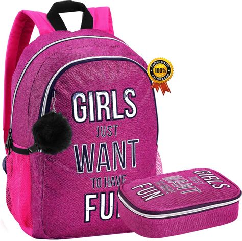 Ditudotem Kit Conjunto Mochila Feminina Juvenil Impermeável Escolar