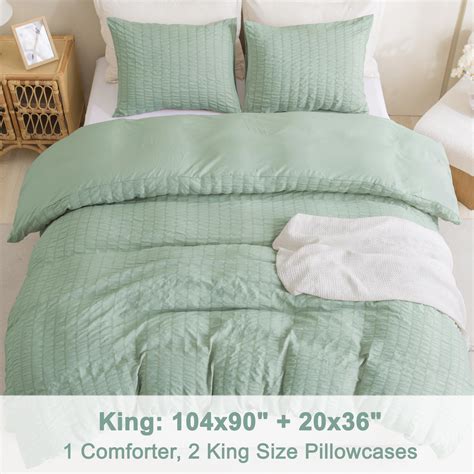 Litanika Sage Green Comforter King Size Set 3 Pieces Lightweight