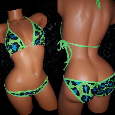 Neon String Bikini Custom Spandex Swimwear
