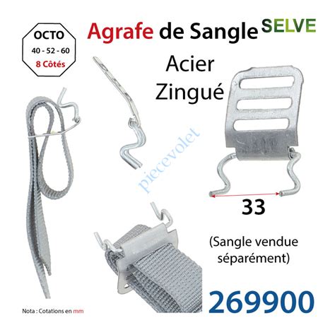 Selve 269900 Agrafe de Sangle Réglable en Acier Zingué Crochet en Inox