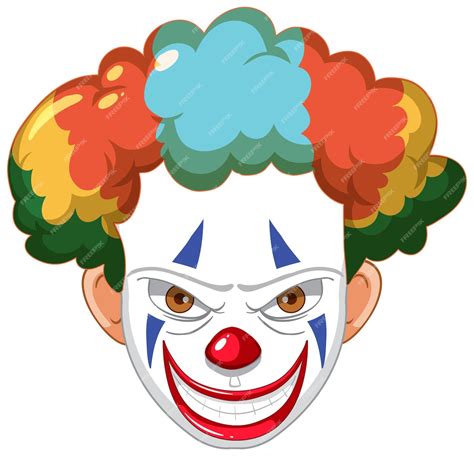 Free Vector Creepy Clown Face On White Background