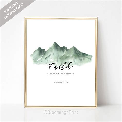 Matthew 1720 Bible Verse Printable Wall Art Scripture Art Etsy