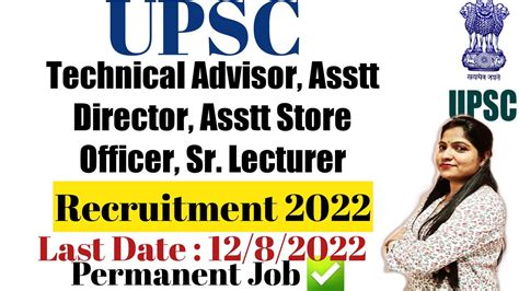 Upsc Technical Advisor Recruitment Upsc Assistant Director Sr