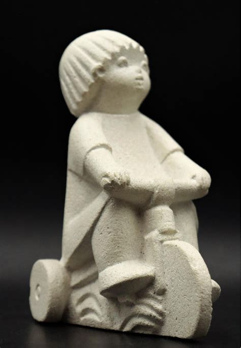 Marbell By Stone Art Belgium Statue Girl On Tricycle C Etsy