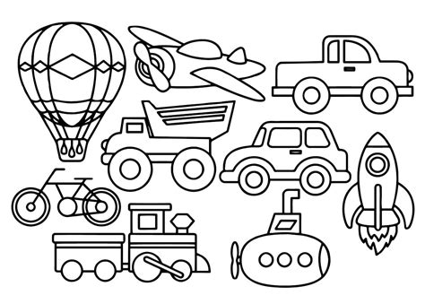 Desenhos De Meios De Transporte Para Colorir Pintar E Imprimir