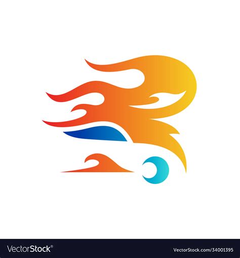 Letter r fire logo Royalty Free Vector Image - VectorStock